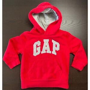 GAP Kids Boy's Long Sleeve Kanga Pocket Logo Hoodie Red Size 2T Toddler